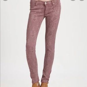 Hudson blush lace print jeans